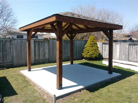 According to Home Advisor, the average cost to build a pavilion is 3,000 to 12,000, with larger pavilions designed for a public space as much as 25,000. . Building a pavilion on a concrete slab